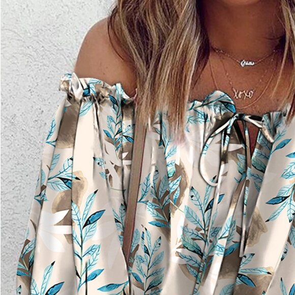 Blue or Pink Floral Blouse - Picture 2 of 5